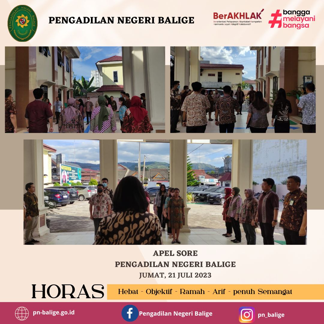 APEL SORE PN BALIGE PADA HARI JUMAT, 21 JULI 2023